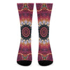 Pink Flower Kaleidoscope Print Crew Socks