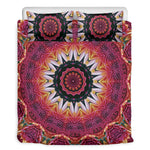 Pink Flower Kaleidoscope Print Duvet Cover Bedding Set