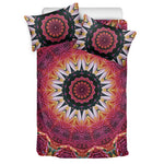 Pink Flower Kaleidoscope Print Duvet Cover Bedding Set