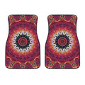 Pink Flower Kaleidoscope Print Front Car Floor Mats