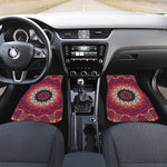 Pink Flower Kaleidoscope Print Front Car Floor Mats