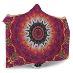 Pink Flower Kaleidoscope Print Hooded Blanket