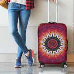 Pink Flower Kaleidoscope Print Luggage Cover