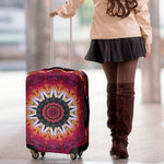 Pink Flower Kaleidoscope Print Luggage Cover