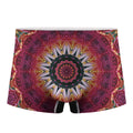 Pink Flower Kaleidoscope Print Men's Boxer Briefs