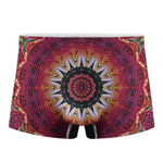 Pink Flower Kaleidoscope Print Men's Boxer Briefs