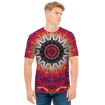 Pink Flower Kaleidoscope Print Men's T-Shirt