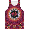 Pink Flower Kaleidoscope Print Men's Tank Top