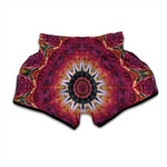 Pink Flower Kaleidoscope Print Muay Thai Boxing Shorts
