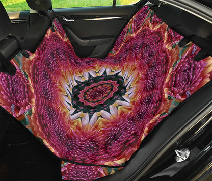 Pink Flower Kaleidoscope Print Pet Car Back Seat Cover