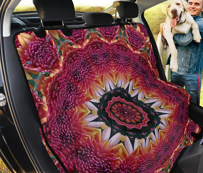 Pink Flower Kaleidoscope Print Pet Car Back Seat Cover