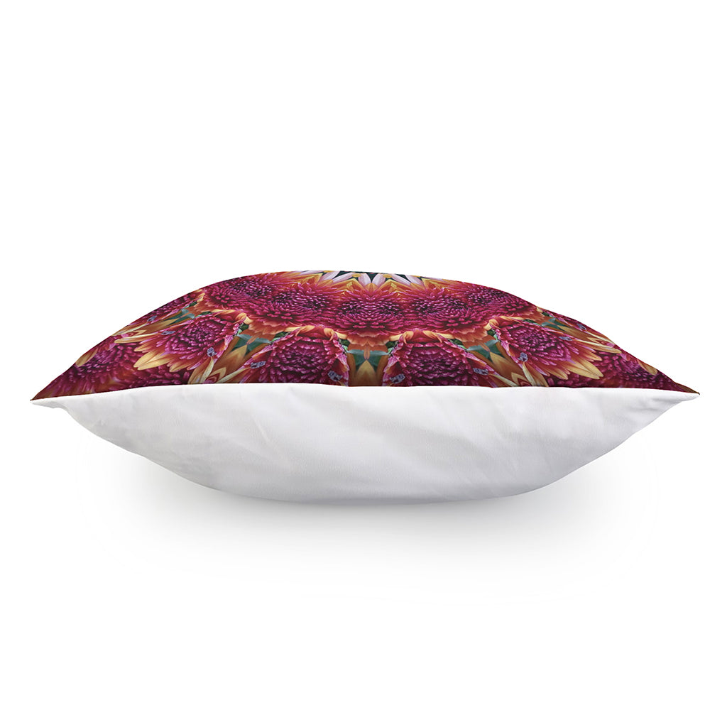 Pink Flower Kaleidoscope Print Pillow Cover