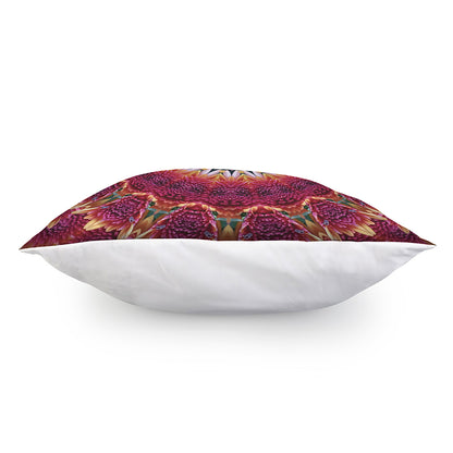 Pink Flower Kaleidoscope Print Pillow Cover