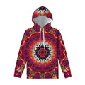 Pink Flower Kaleidoscope Print Pullover Hoodie