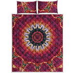 Pink Flower Kaleidoscope Print Quilt Bed Set
