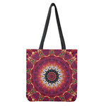 Pink Flower Kaleidoscope Print Tote Bag