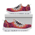 Pink Flower Kaleidoscope Print White Running Shoes