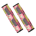 Pink Flower Patchwork Pattern Print Car Seat Belt Covers