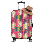 Pink Flower Patchwork Pattern Print Luggage Cover