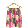 Pink Flower Patchwork Pattern Print Men's Shorts