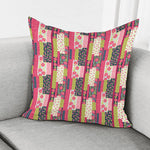 Pink Flower Patchwork Pattern Print Pillow Cover