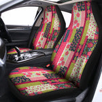 Pink Flower Patchwork Pattern Print Universal Fit Car Seat Covers