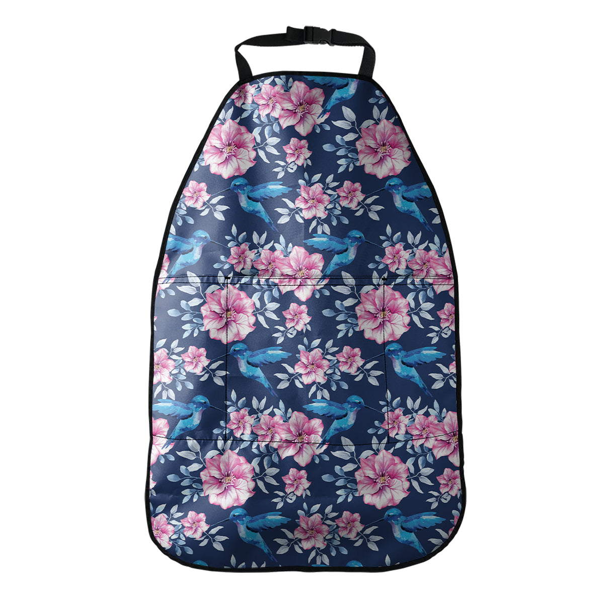 Pink Flowers And Hummingbird Print Car Seat Organizers