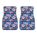 Pink Flowers And Hummingbird Print Front Car Floor Mats