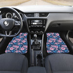 Pink Flowers And Hummingbird Print Front Car Floor Mats