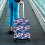 Pink Flowers And Hummingbird Print Luggage Cover