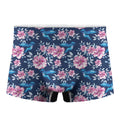 Pink Flowers And Hummingbird Print Men's Boxer Briefs