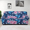 Pink Flowers And Hummingbird Print Sofa Cover
