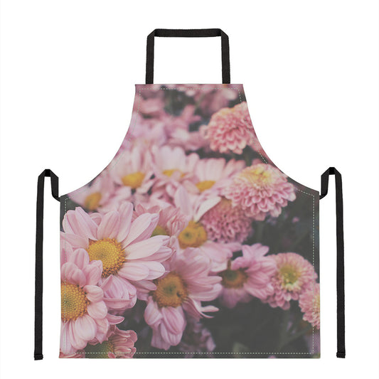 Pink Flowers Print Apron