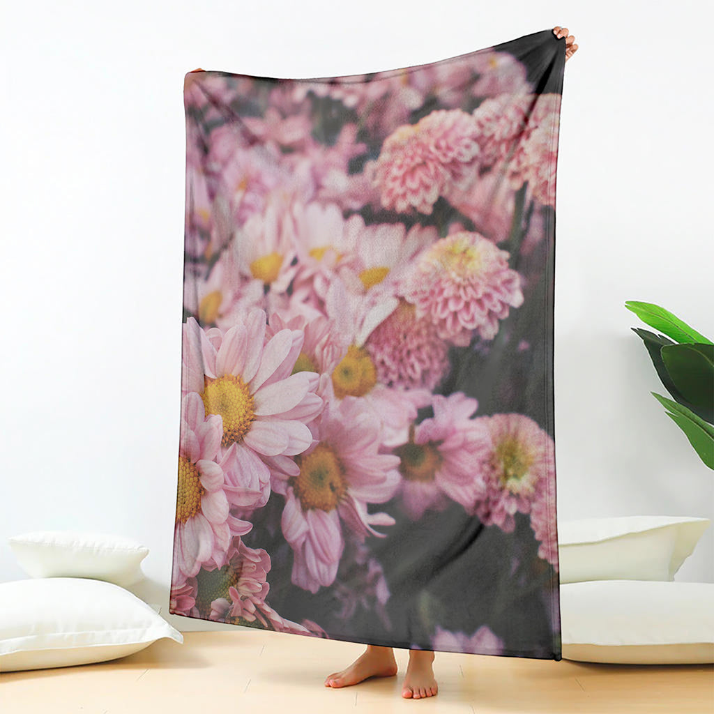Pink Flowers Print Blanket