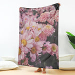 Pink Flowers Print Blanket