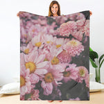 Pink Flowers Print Blanket