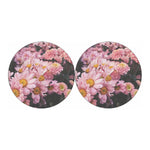 Pink Flowers Print Car Coasters
