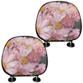 Pink Flowers Print Car Headrest Covers