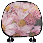 Pink Flowers Print Car Headrest Covers
