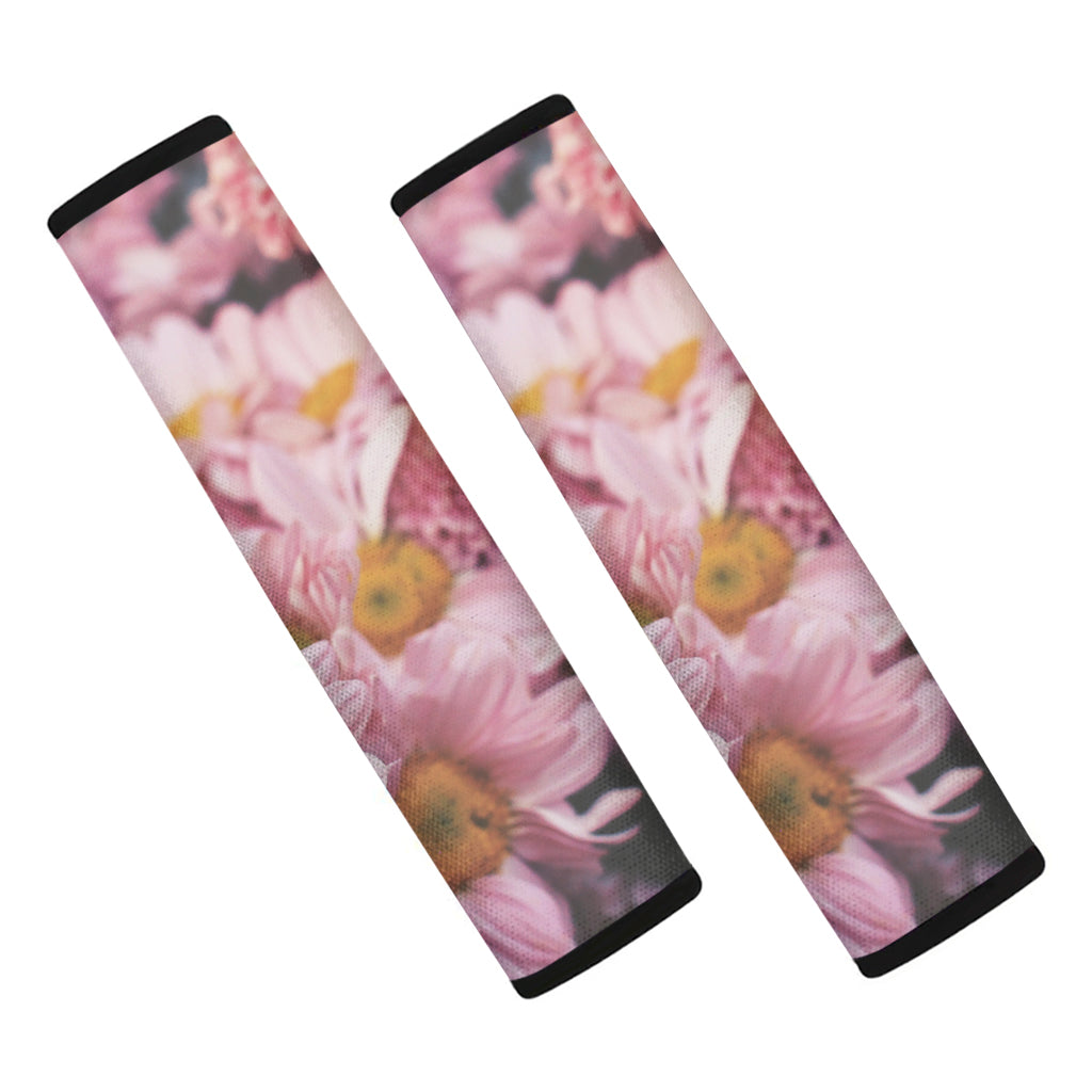 Pink Flowers Print Car Seat Belt Covers