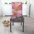 Pink Flowers Print Dining Chair Slipcover