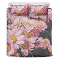Pink Flowers Print Duvet Cover Bedding Set