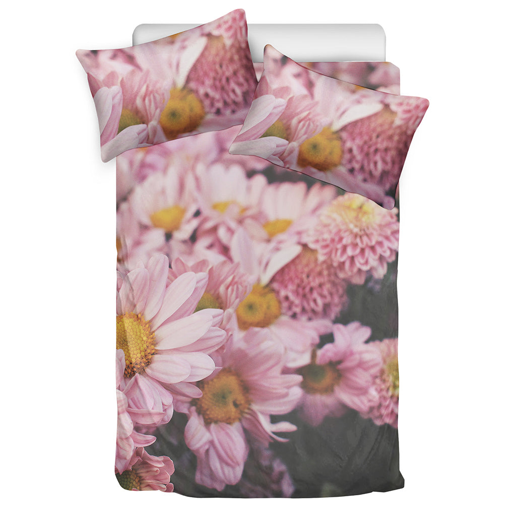 Pink Flowers Print Duvet Cover Bedding Set