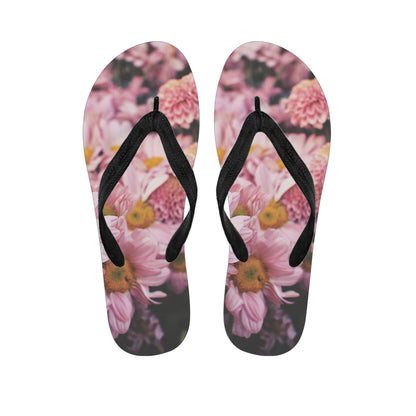 Pink Flowers Print Flip Flops