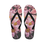 Pink Flowers Print Flip Flops