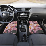 Pink Flowers Print Front and Back Car Floor Mats