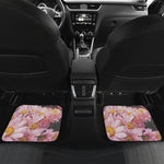 Pink Flowers Print Front and Back Car Floor Mats