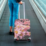Pink Flowers Print Luggage Cover