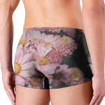 Pink Flowers Print Men's Boxer Briefs