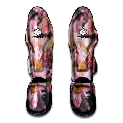 Pink Flowers Print Muay Thai Shin Guard